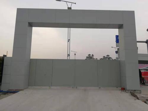 广州标准化建筑工地门楼现代风格市政工程施工区入口锌钢推拉大门